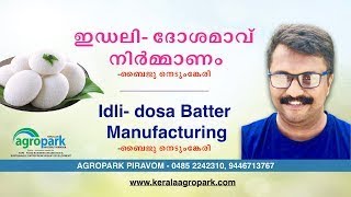 Idly Dosa Batter Manufacturing Project Profile Baiju Nedumnkery [upl. by Nodnab]