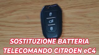 SOSTITUZIONE BATTERIA CHIAVE TELECOMANDO CITROEN [upl. by Einad]