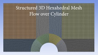 3D Structured Hexahedral Mesh for Flow Over a Cylinder  ANSYS Mesh  English [upl. by Danit]