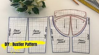 DIY BUSTIER PATTERN  Easy way to make bustier pattern [upl. by Ettennek889]