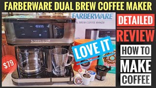 REVIEW Farberware Dual Brew 12 cup Coffee Maker Single Serve K Cup Machine Touchscreen [upl. by Atnad]