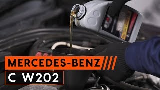 How to change oil filter and engine oil on MERCEDES W202 TUTORIAL AUTODOC [upl. by Boonie]