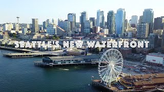 Waterfront Seattle New Waterfront Project Drone Views [upl. by Nytsirhc431]