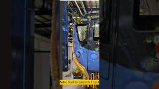 first threecoach driverless train for the Phase II project of the Chennai Metro Rail [upl. by Mylan]