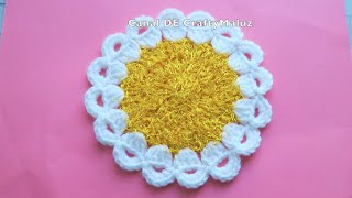 CROCHET TUTORIAL Carpeta tejida a crochet paso a pasoquotCarpeta o tapete a crochet muy fácil de hacer [upl. by Kcirdahc]