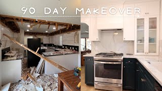 DIY EXTREME HOME MAKEOVER 90 Day Transformation  Kitchen Living Room Dining Room Bathroom [upl. by Alekim578]