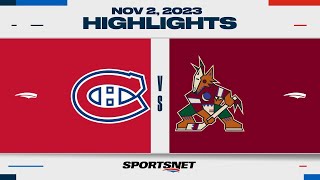 NHL Highlights  Canadiens vs Coyotes  November 2 2023 [upl. by Kean]