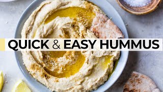 HOW TO MAKE HUMMUS IN 5 MINUTES  easy healthy recipe [upl. by Noemad]