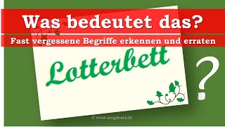 Fast vergessene Begriffe Die QuizShow für Senioren quotLotterbettquot Jetzt mitraten [upl. by Asselam]