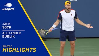 Jack Sock vs Alexander Bublik Highlights  2021 US Open Round 2 [upl. by Kreda]