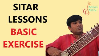 Hindustani sitar  basic exercises  alankaras [upl. by Ardnusal]