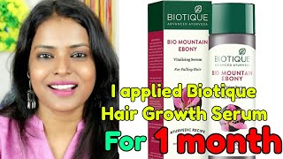 OMG I Used Biotique Bio Mountain Ebony Vitalizing Serum For A Month  Shinny Roops [upl. by Ailehpo352]