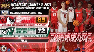 Keene State Mens Basketball Highlights vs Vermont State Castleton 132024 [upl. by Tak614]