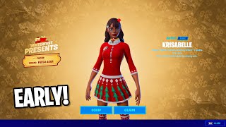 How to get Krisabelle Skin EARLY Opened Free Skin Present Early in Fortnite [upl. by Alehcim]