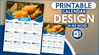 Printable Calendar Design 2023 Using Microsoft Office Word Full Tutorial [upl. by Dianthe478]