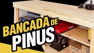 Como fazer uma bancada de pinus fácil e rápida [upl. by Eemia]