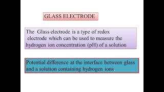 BCUNEPV SEMpaper 6Electrochemistry08 pH Indicator Electrodes Redox Electrode GLASS ELECTRODE [upl. by Ecar894]