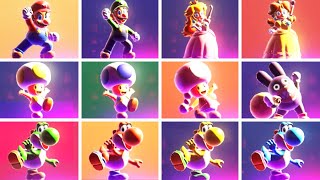 Super Mario Bros Wonder  All Character Posing Animations [upl. by Nodnol]