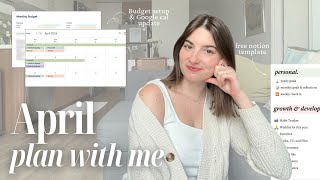 April plan with me  March reflection April goals budgeting and google calendar update [upl. by Falk]