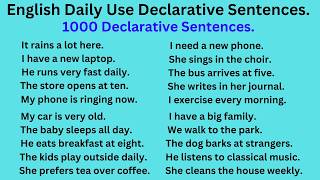 1000 Daily Use English Declarative Sentences  English Listening and Speaking Practice [upl. by Nnylear]