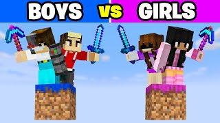 Girls vs Boys on 1 Minecraft Block [upl. by Loydie673]