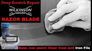 How To Repair DEEP SCRATCH in Car PaintRAZOR DIY [upl. by Anirtruc]