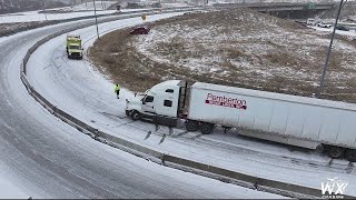 Cars and Trucks sliding on icy roads  Memphis  2024  Massive Southern Winter Storm  4k [upl. by Odnalref]