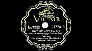 1935 HITS ARCHIVE Anything Goes  Paul Whiteman Ramona Davies vocal [upl. by Fagan]