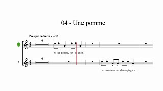 04  Une pomme  Voix 1 ➜ 3 [upl. by Ruggiero662]