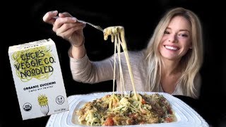 Zucchini Noodles quotZoodlesquot Review  Mukbang [upl. by Aisined]