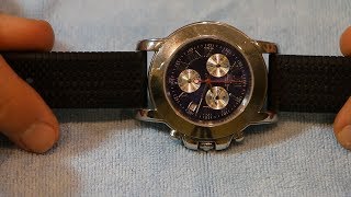 How to change the battery to Lucien Piccard quartz chronograph watch [upl. by Nnaylime]