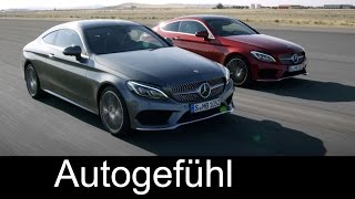 2016 Allnew Mercedes CClass Coupé C300 amp C250d Exterior Interior Driving preview CKlasse Coupé [upl. by Sallad507]