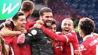 INCREDIBLE Brazilian announcer goes wild after Alisson scores goal for Liverpool  LIV 21 WBA  EPL [upl. by Aelahc]