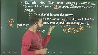 Ex40 Electric Charges and Fieldtwo point charges q12uc and q24uc are placed at distance 1m ap [upl. by Himelman]