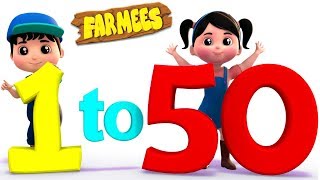 1 to 50 numbers song  Big Number Song For Children by Farmees [upl. by Suoiradal]