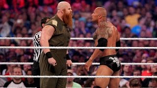 The Rock vs Erick Rowan WrestleMania 32 [upl. by Oaht]