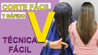 CORTE EN V FÁCIL EN CASA HOW TO MAKE EASY AND QUICK CUT V [upl. by Garvey]