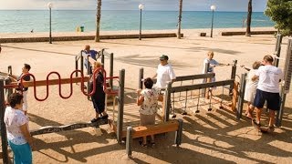 The World Spains senior citizens play at the playground [upl. by Sdlonyer]