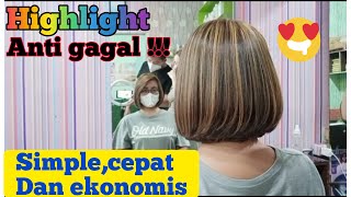 TUTORIAL HIGHLIGHT RAMBUT  HIGHLIGHTS HAIR TUTORIAL caracatrambutabuabu catrambutashbrown [upl. by Noram]