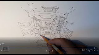 Fish eye view sketching Interior Office by DINHHAIKTS [upl. by Rovner]