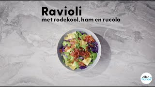 Ravioli met rucola en rauwe ham  recept – Allerhande [upl. by Artenek]