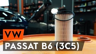 How to change fuel filter VW PASSAT B6 3C5 TUTORIAL AUTODOC [upl. by Aenehs]