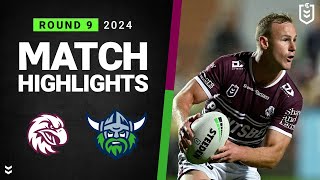 NRL 2024  Sea Eagles v Raiders  Match Highlights [upl. by Danell]