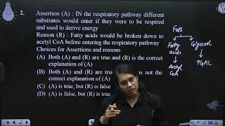 Assertion A  IN the respiratory pathway different substrates would enter if they were to be r [upl. by Truda311]