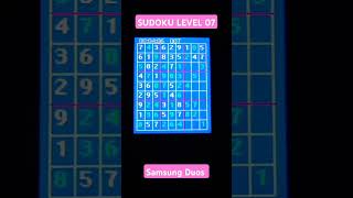 Sudoku Level 07  Sudoku game kaise khele  Samsung Sudoku  gameplay sudoku trending [upl. by Yelnikcm]