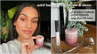 subtl beauty stack  only 3 products in 10 mins makeup [upl. by Pliner]