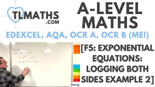 ALevel Maths F507 Exponential Equations Logging Both Sides Example 2 [upl. by Ennyletak]