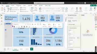 Tutorial Membuat Dashboard di Power BI HR Performance Dashboard  Part 4 powerbi dashboard [upl. by Ahseiat593]