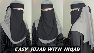 Easy Hijab With Niqab Tutorial  Easy Hijab Style With Niqab  Ismi Nazish [upl. by Radloff357]