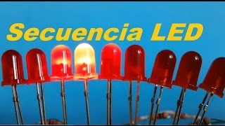 ✅ Secuencia de LEDs con 555 y 4017 Como se hace [upl. by Aytida]